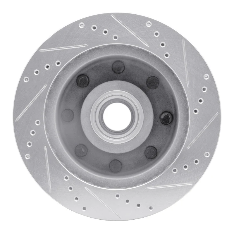 R1 99-02 Ford F-350 Super Duty 2WD Front Left Drilled & Slotted Silver Brake Rotor - Image 5