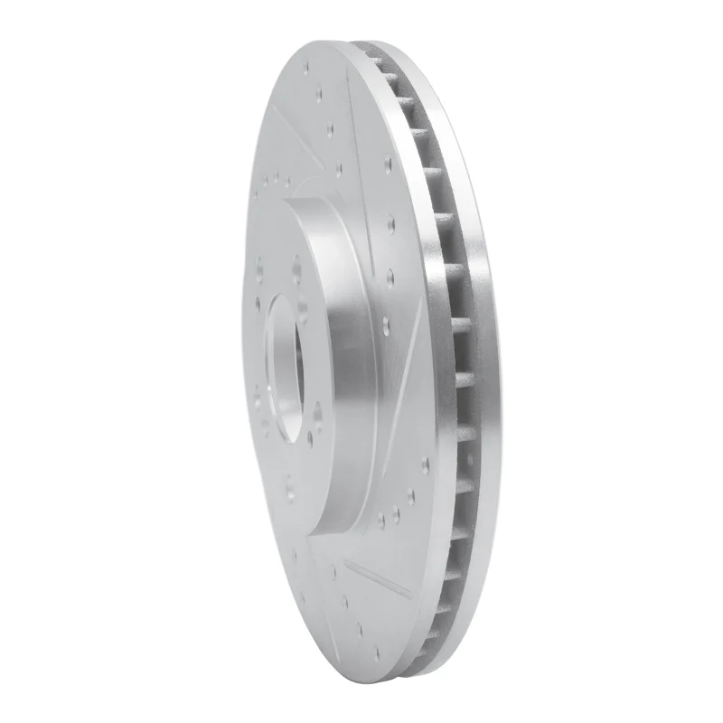 R1 99-04 Acura RL Front Right Drilled & Slotted Silver Brake Rotor - Image 2