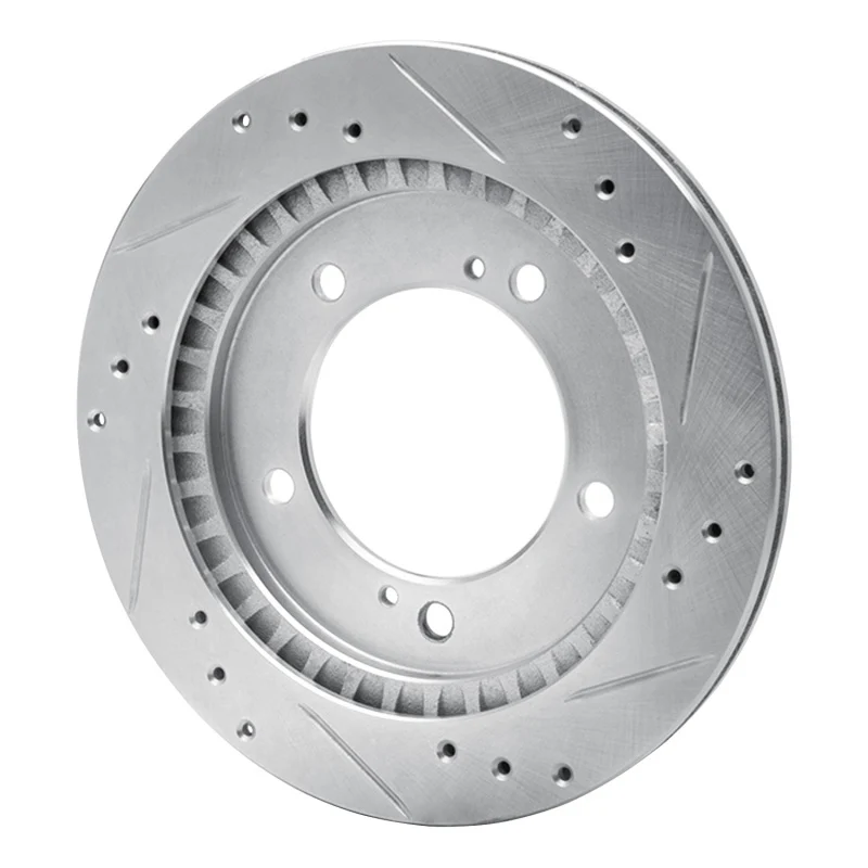 R1 99-04 Chevrolet Tracker Front Left Drilled & Slotted Silver Brake Rotor - Image 3