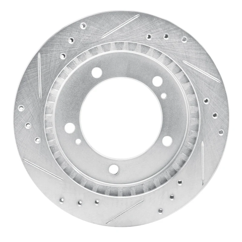 R1 99-04 Chevrolet Tracker Front Right Drilled & Slotted Silver Brake Rotor - Image 2