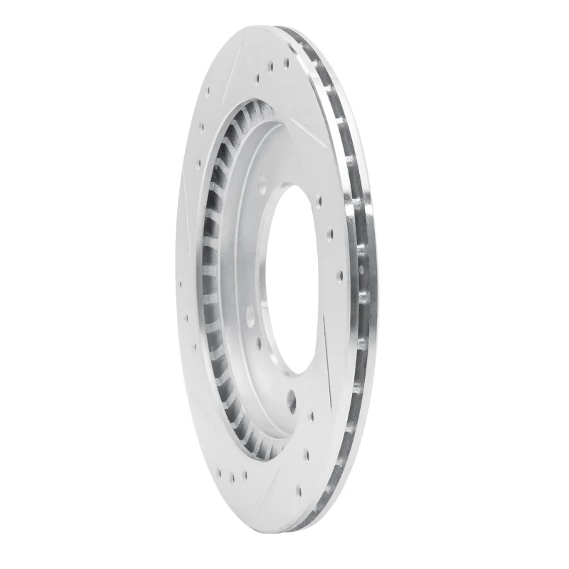 R1 99-04 Chevrolet Tracker Front Right Drilled & Slotted Silver Brake Rotor - Image 3