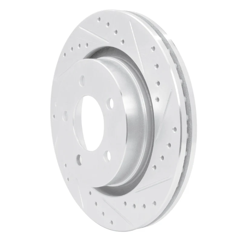 R1 99-04 Chrysler 300M Front Right Drilled & Slotted Silver Brake Rotor - Image 2