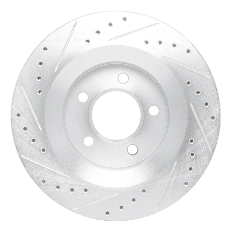 R1 99-04 Chrysler 300M Front Right Drilled & Slotted Silver Brake Rotor - Image 3