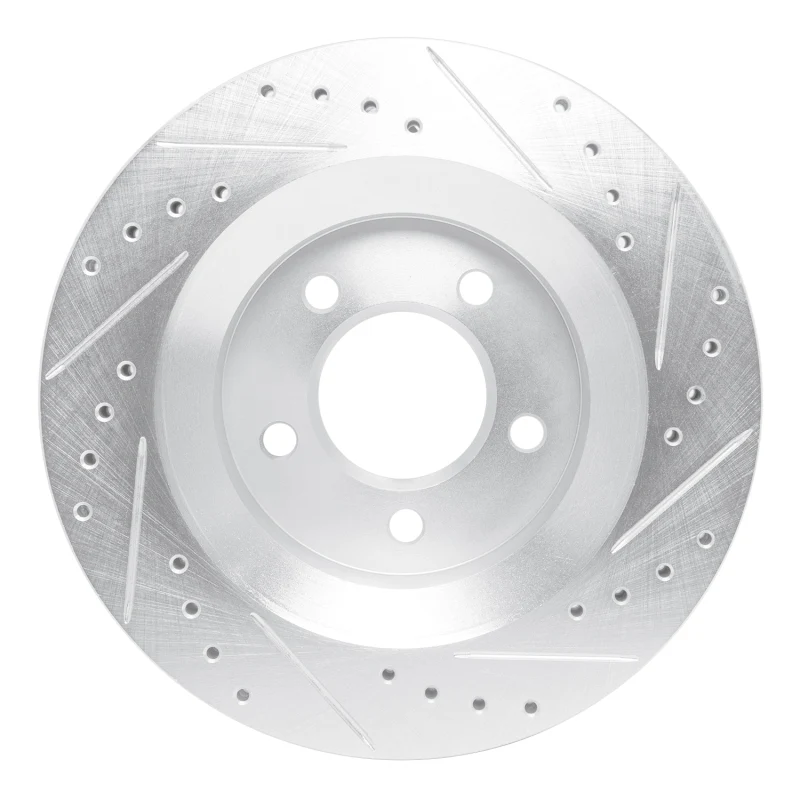 R1 99-04 Chrysler CONCORDE Front Left Drilled & Slotted Silver Brake Rotor - Image 5