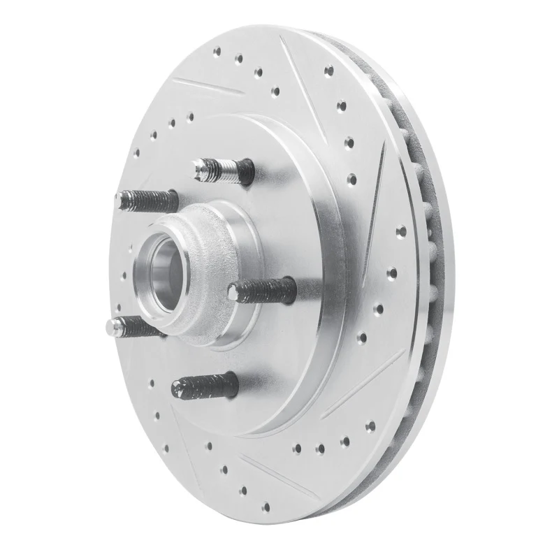 R1 99-04 Ford Expedition Front Right Drilled & Slotted Silver Brake Rotor - Image 3