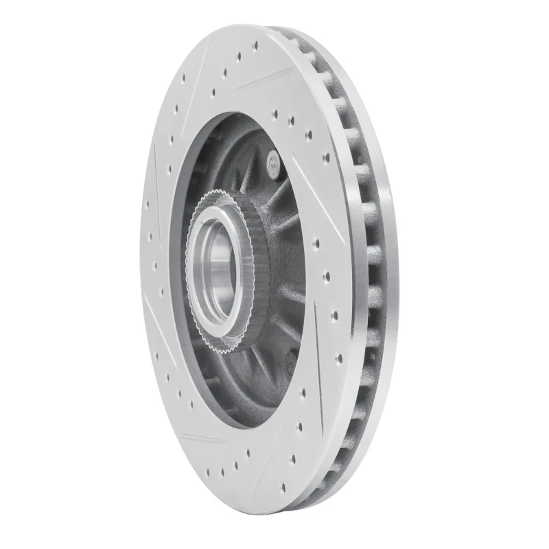 R1 99-04 Ford Expedition Front Right Drilled & Slotted Silver Brake Rotor - Image 4