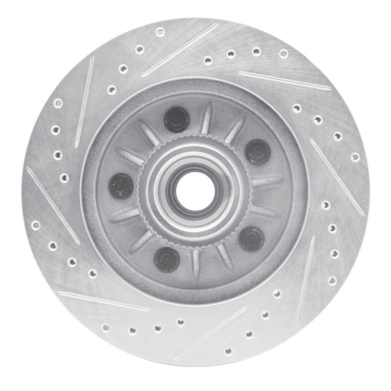 R1 99-04 Ford Expedition Front Right Drilled & Slotted Silver Brake Rotor - Image 5