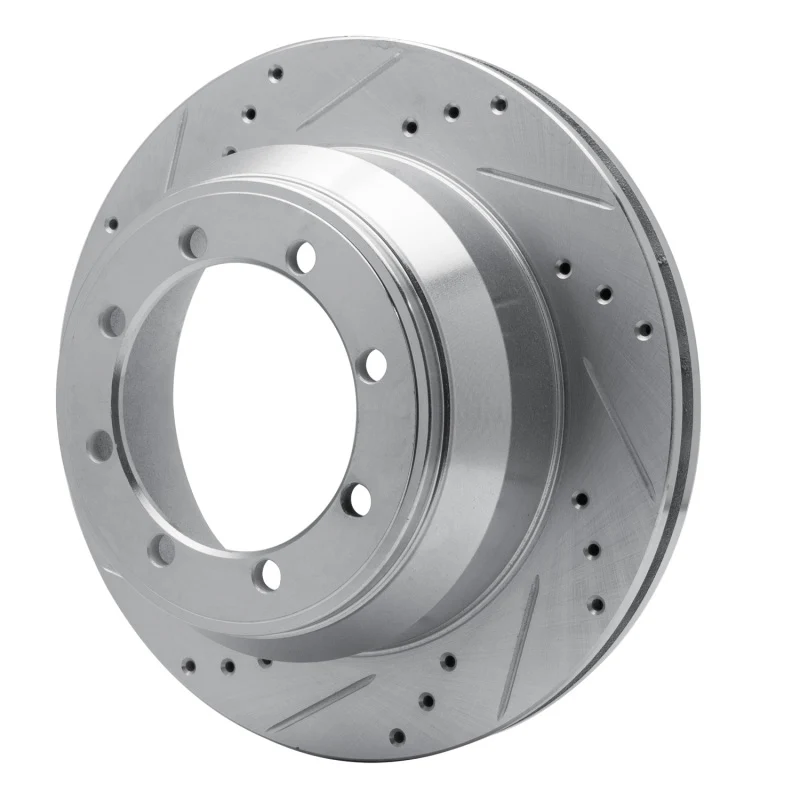 R1 99-04 Ford F-350 Super Duty 4WD Rear Left Drilled & Slotted Silver Brake Rotor - Image 3