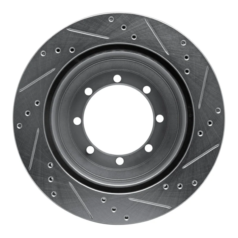 R1 99-04 Ford F-350 Super Duty 4WD Rear Left Drilled & Slotted Silver Brake Rotor - Image 5