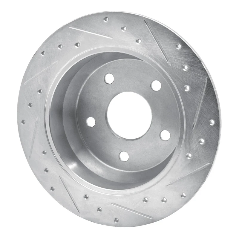 R1 99-04 Jeep Grand Cherokee Rear Left Drilled & Slotted Silver Brake Rotor - Image 5