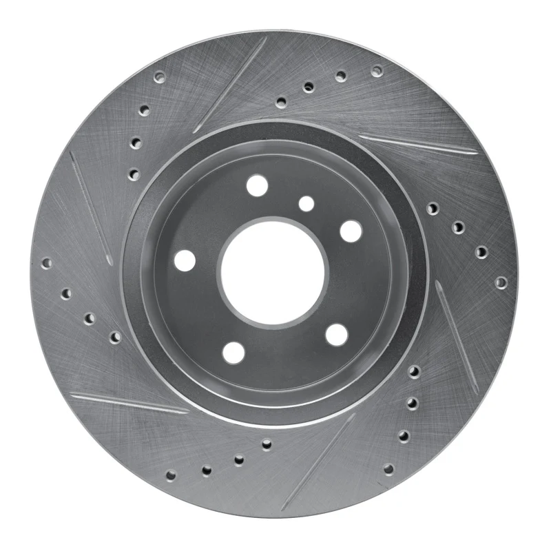 R1 99-04 Land Rover Discovery Front Right Drilled & Slotted Silver Brake Rotor - Image 2