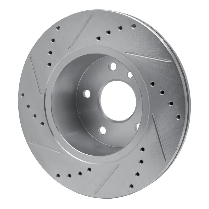 R1 99-04 Land Rover Discovery Front Right Drilled & Slotted Silver Brake Rotor - Image 5