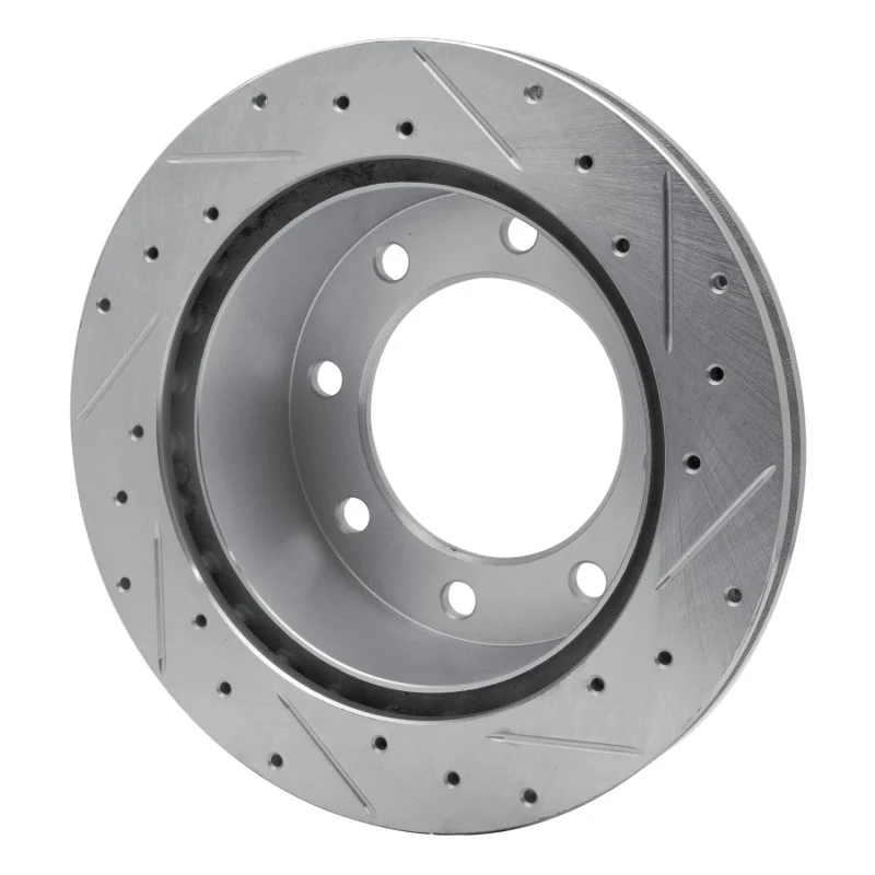 R1 99-05 Ford F-250 2WD (Super Duty) Rear Left Drilled & Slotted Silver Brake Rotor - Image 2