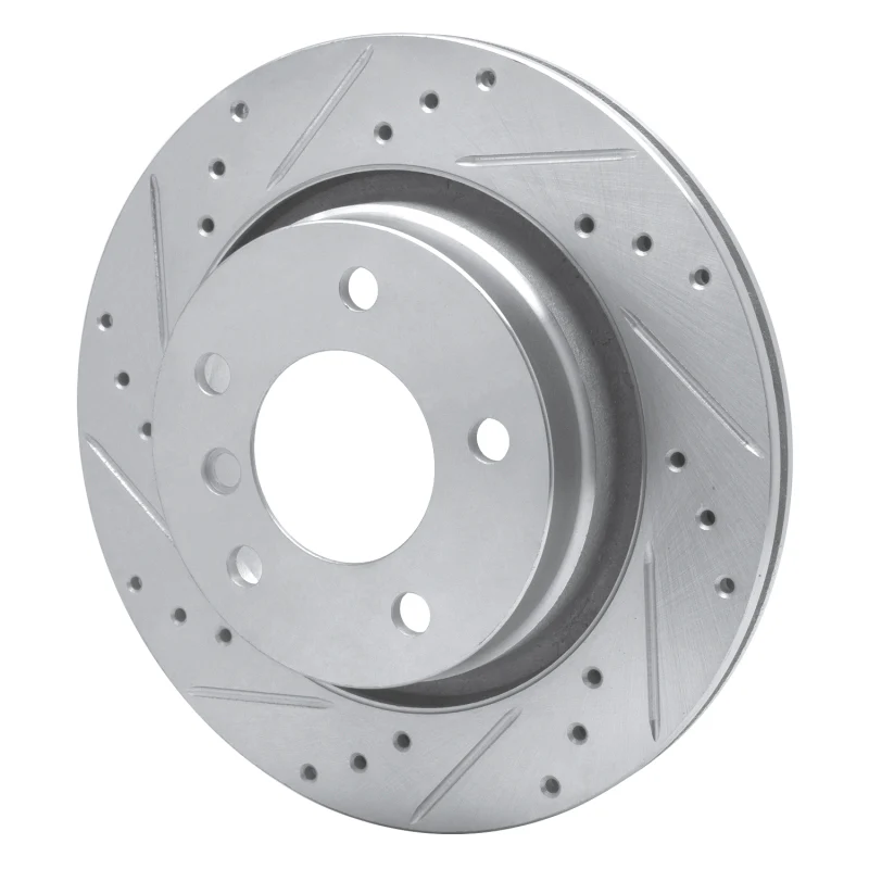 R1 99-06 BMW 325CI (USA/Canada) Rear Left Drilled & Slotted Silver Brake Rotor - Image 2