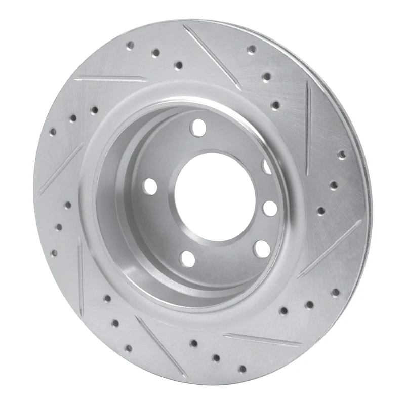 R1 99-06 BMW 325CI (USA/Canada) Rear Left Drilled & Slotted Silver Brake Rotor - Image 3