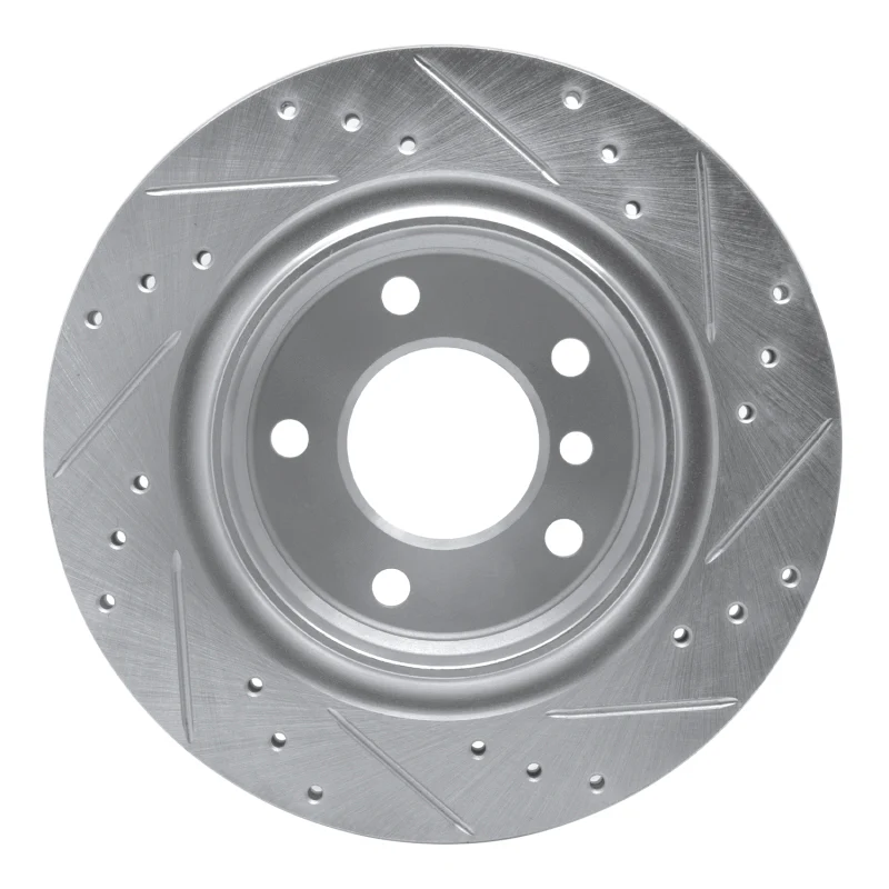 R1 99-06 BMW 325CI (USA/Canada) Rear Left Drilled & Slotted Silver Brake Rotor - Image 4