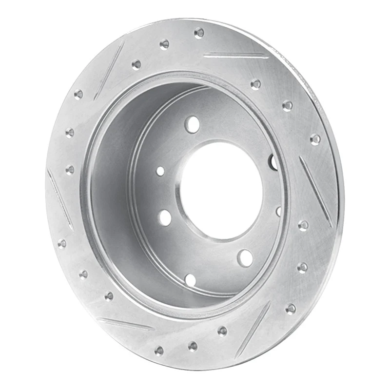 R1 99-06 Hyundai SONATA Rear Right Drilled & Slotted Silver Brake Rotor - Image 3