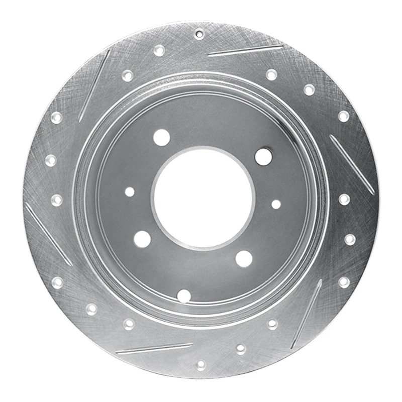 R1 99-06 Hyundai SONATA Rear Right Drilled & Slotted Silver Brake Rotor - Image 4