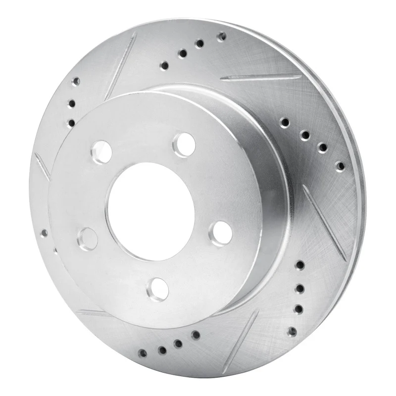 R1 99-06 Jeep Cherokee Front Left Drilled & Slotted Silver Brake Rotor - Image 5