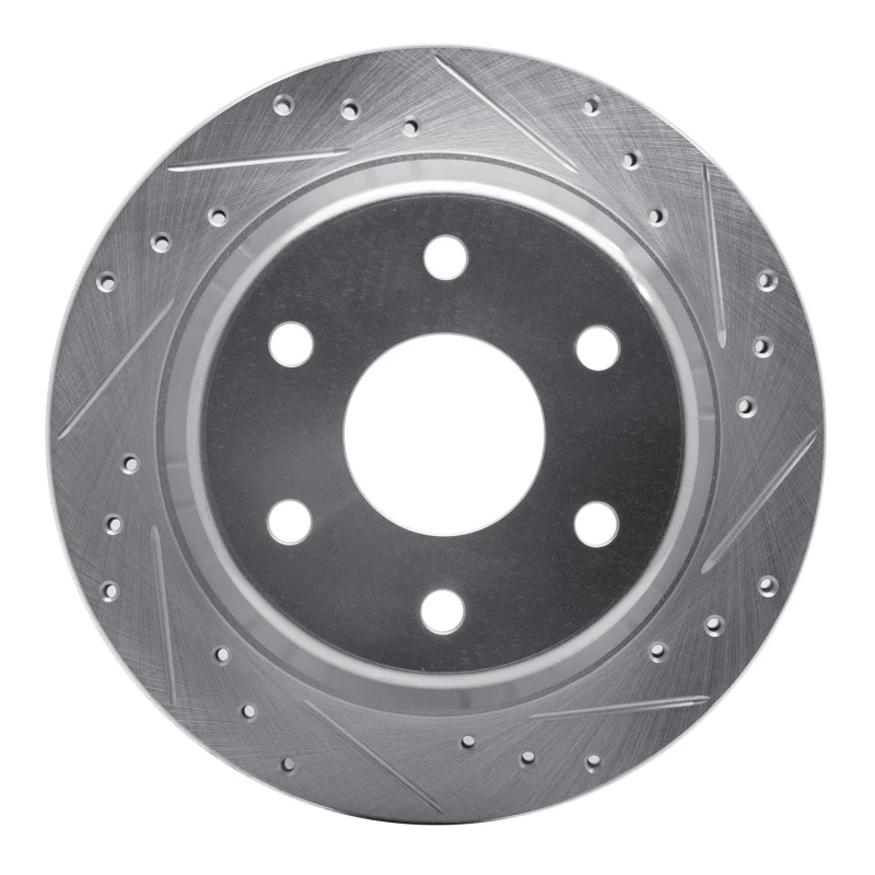 R1 99-07 Chevrolet ASTRO Rear Right Drilled & Slotted Silver Brake Rotor