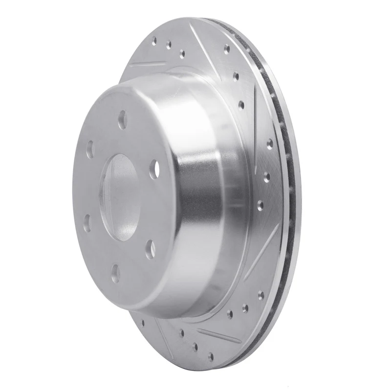 R1 99-07 Chevrolet ASTRO Rear Right Drilled & Slotted Silver Brake Rotor - Image 5