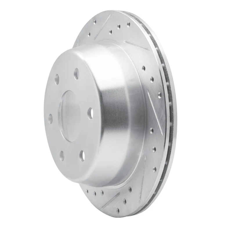 R1 99-07 Chevrolet AVALANCHE 1500 Rear Left Drilled & Slotted Silver Brake Rotor - Image 5