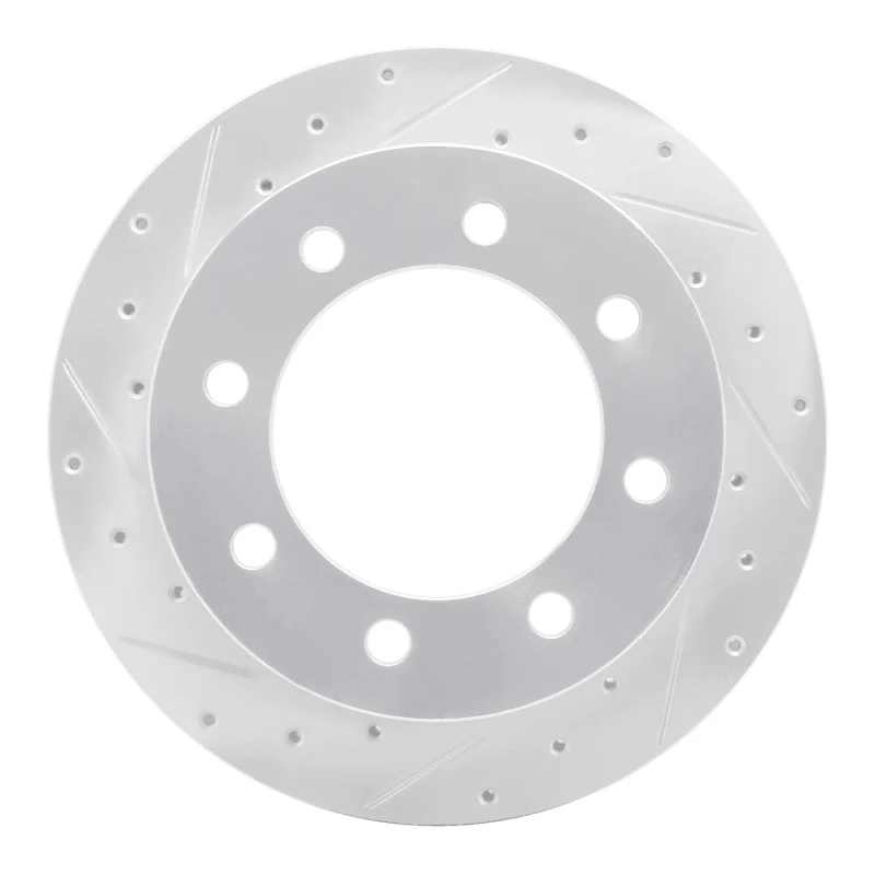 R1 99-07 Ford E-150 Rear Left Drilled & Slotted Silver Brake Rotor