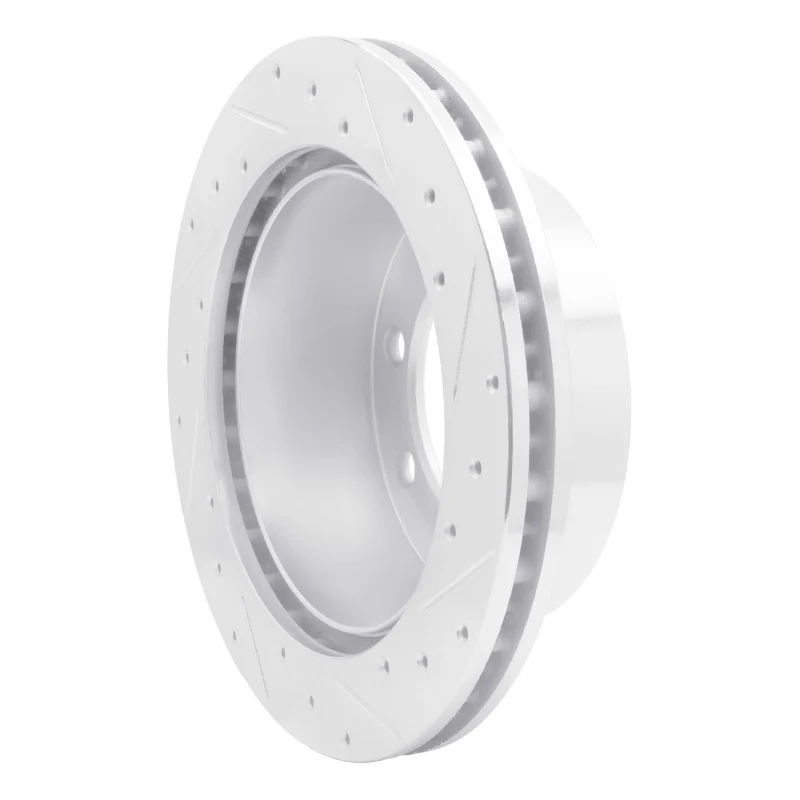 R1 99-07 Ford E-150 Rear Left Drilled & Slotted Silver Brake Rotor - Image 3