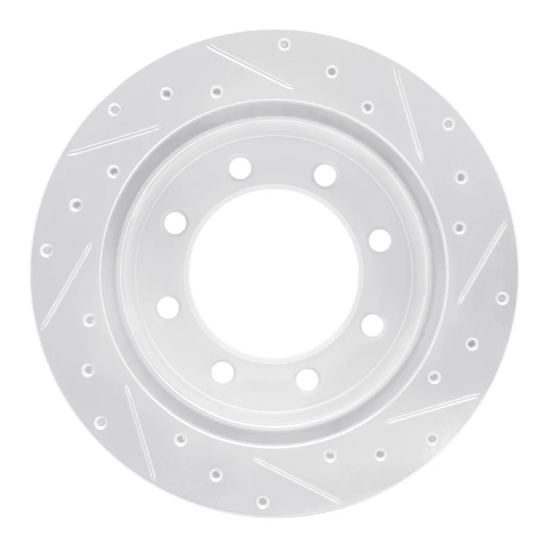 R1 99-07 Ford E-150 Rear Left Drilled & Slotted Silver Brake Rotor - Image 4