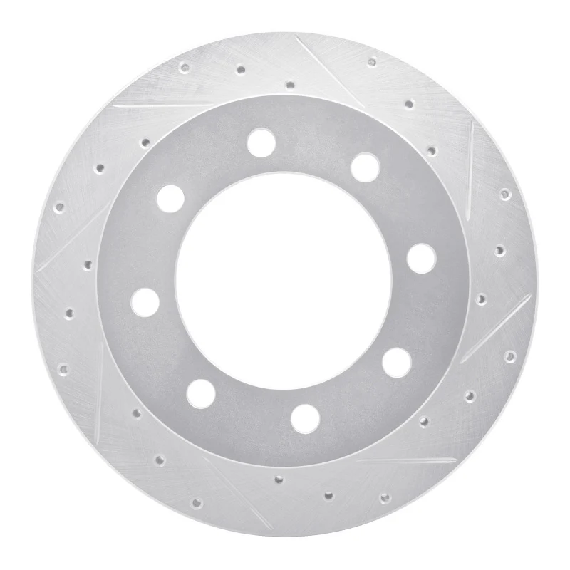 R1 99-07 Ford E-350 Club Wagon Rear Right Drilled & Slotted Silver Brake Rotor