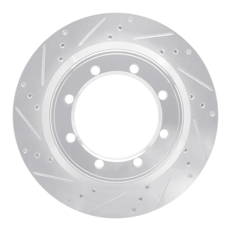 R1 99-07 Ford E-350 Super Duty Rear Left Drilled & Slotted Silver Brake Rotor
