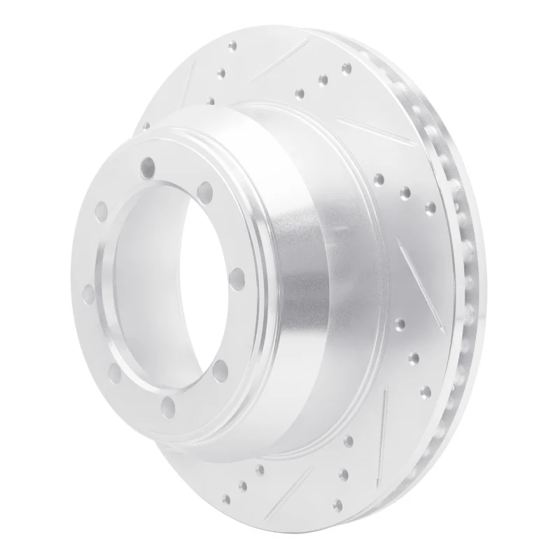 R1 99-07 Ford E-350 Super Duty Rear Left Drilled & Slotted Silver Brake Rotor - Image 4