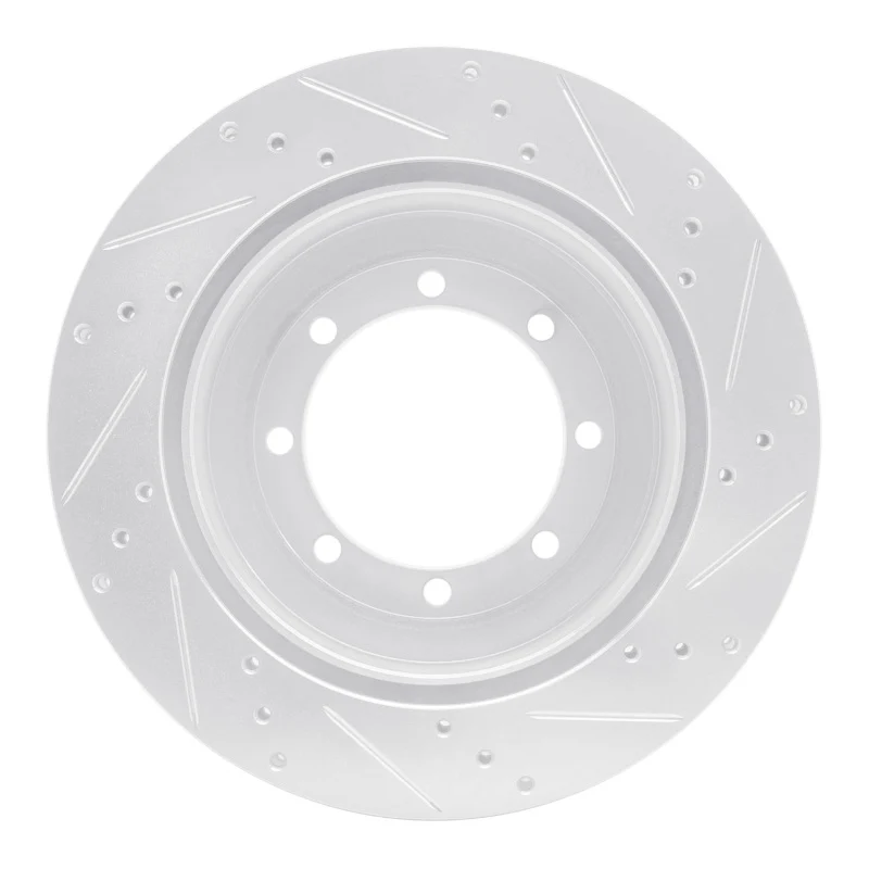 R1 99-07 Ford E-350 Super Duty Rear Left Drilled & Slotted Silver Brake Rotor - Image 5