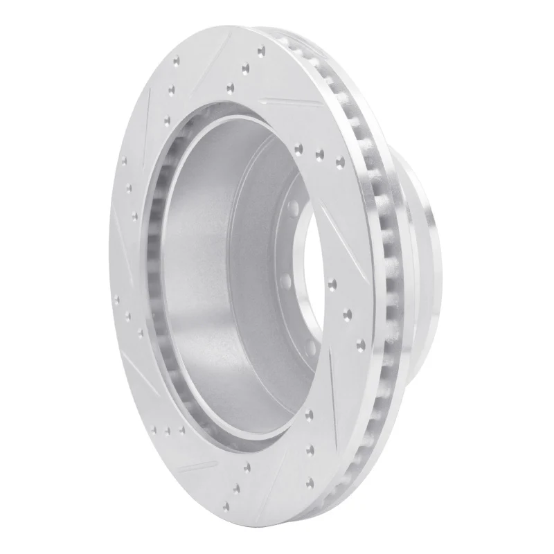 R1 99-07 Ford E-350 Super Duty Rear Right Drilled & Slotted Silver Brake Rotor - Image 2
