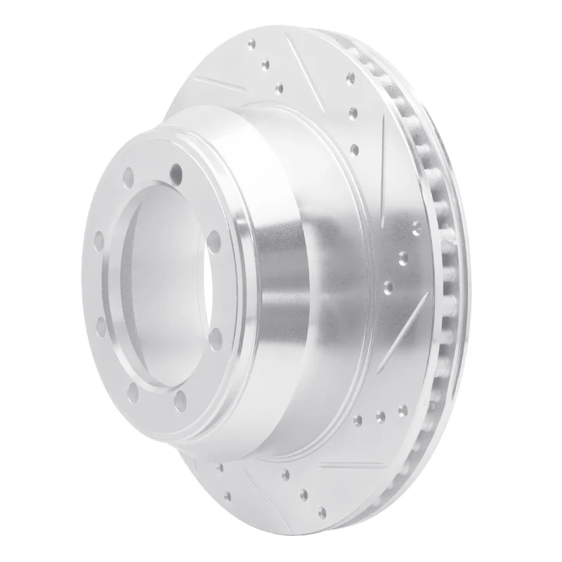 R1 99-07 Ford E-350 Super Duty Rear Right Drilled & Slotted Silver Brake Rotor - Image 4