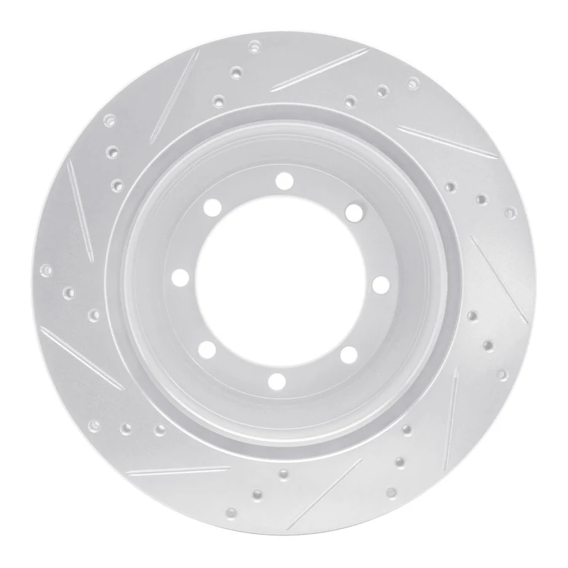 R1 99-07 Ford E-350 Super Duty Rear Right Drilled & Slotted Silver Brake Rotor - Image 5