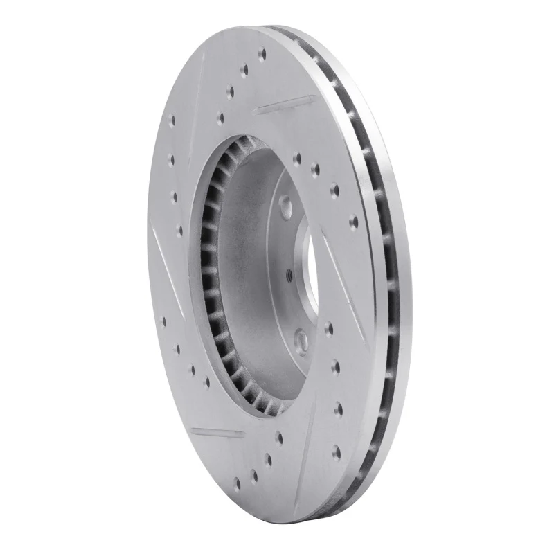R1 99-07 Suzuki Esteem Front Right Drilled & Slotted Silver Brake Rotor - Image 5