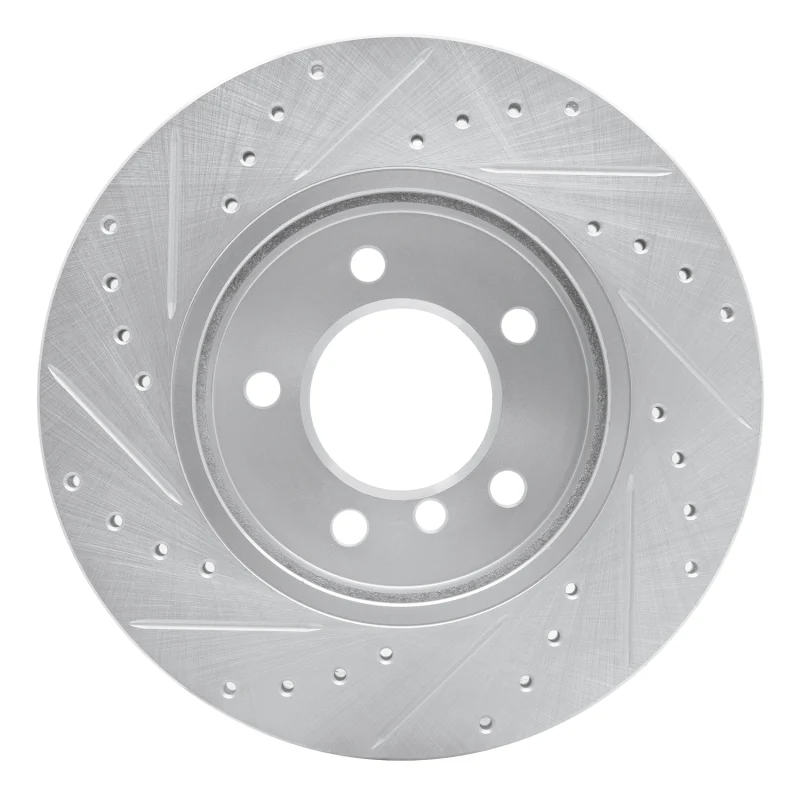 R1 99-08 BMW 325I (USA/Canada) Front Right Drilled & Slotted Silver Brake Rotor - Image 2
