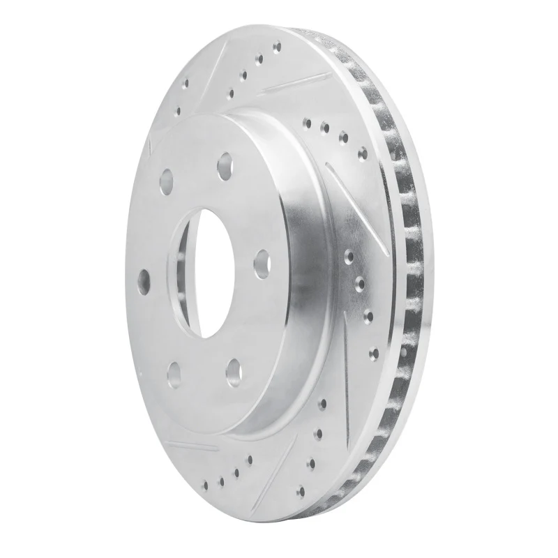 R1 99-08 Cadillac Escalade ESV Front Left Drilled & Slotted Silver Brake Rotor - Image 3