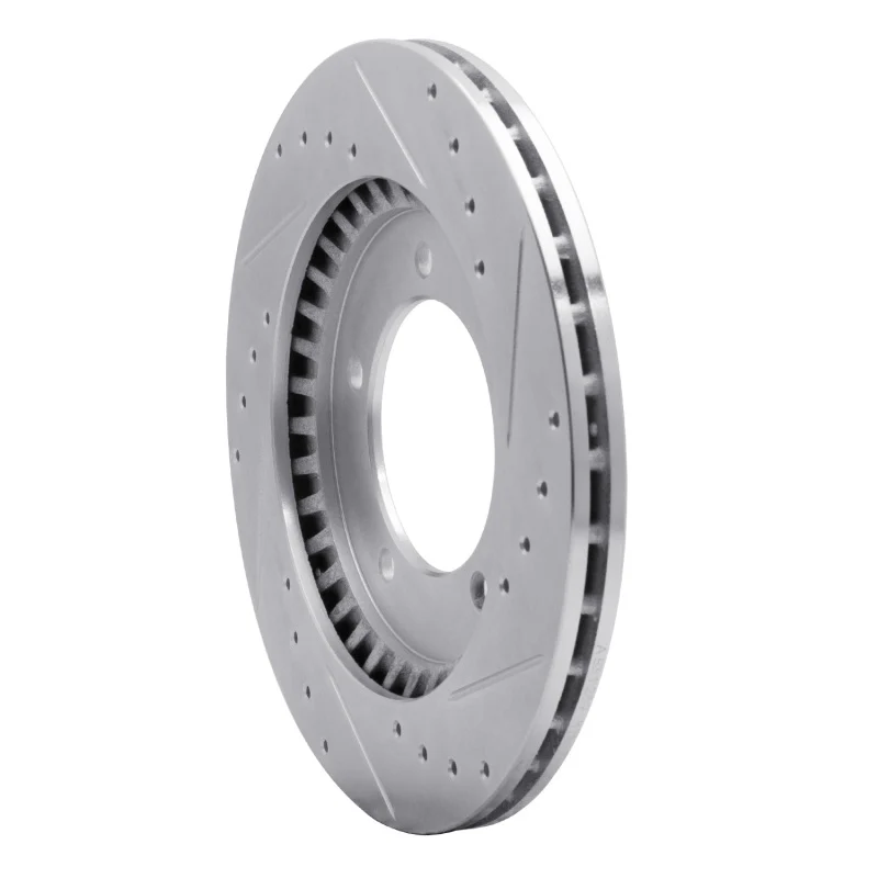 R1 99-08 Chevrolet Tracker Front Left Drilled & Slotted Silver Brake Rotor - Image 2