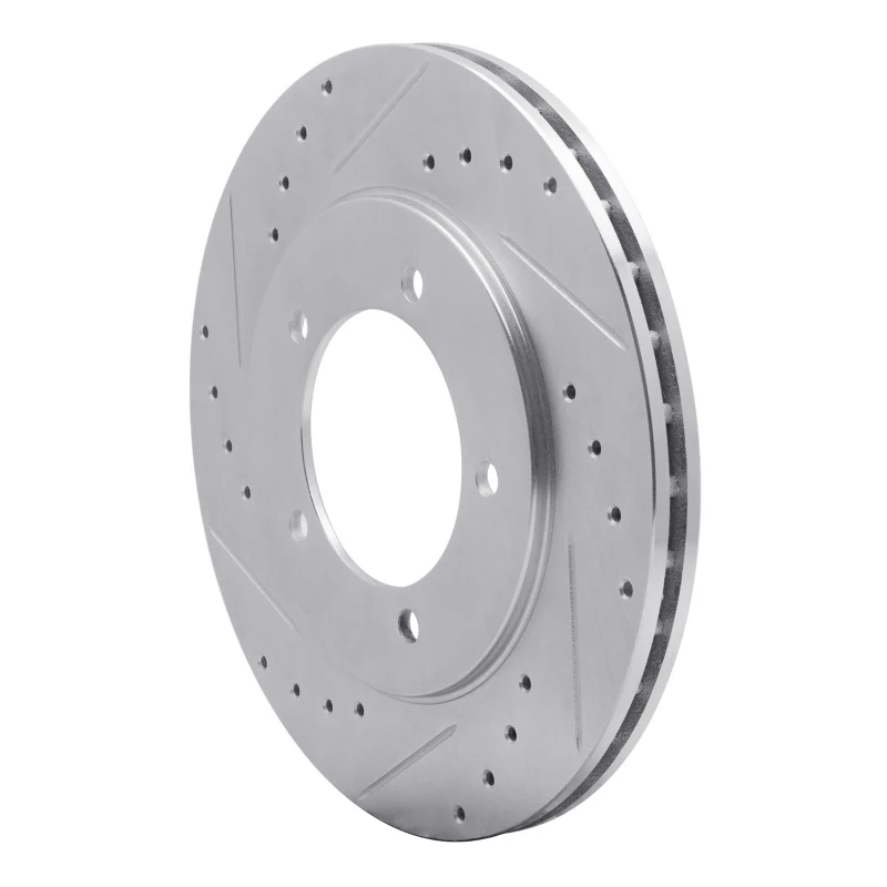 R1 99-08 Chevrolet Tracker Front Left Drilled & Slotted Silver Brake Rotor - Image 4