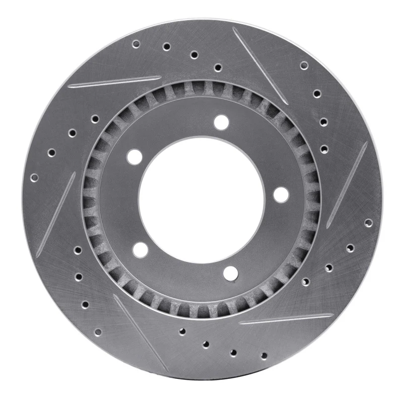 R1 99-08 Chevrolet Tracker Front Left Drilled & Slotted Silver Brake Rotor - Image 5