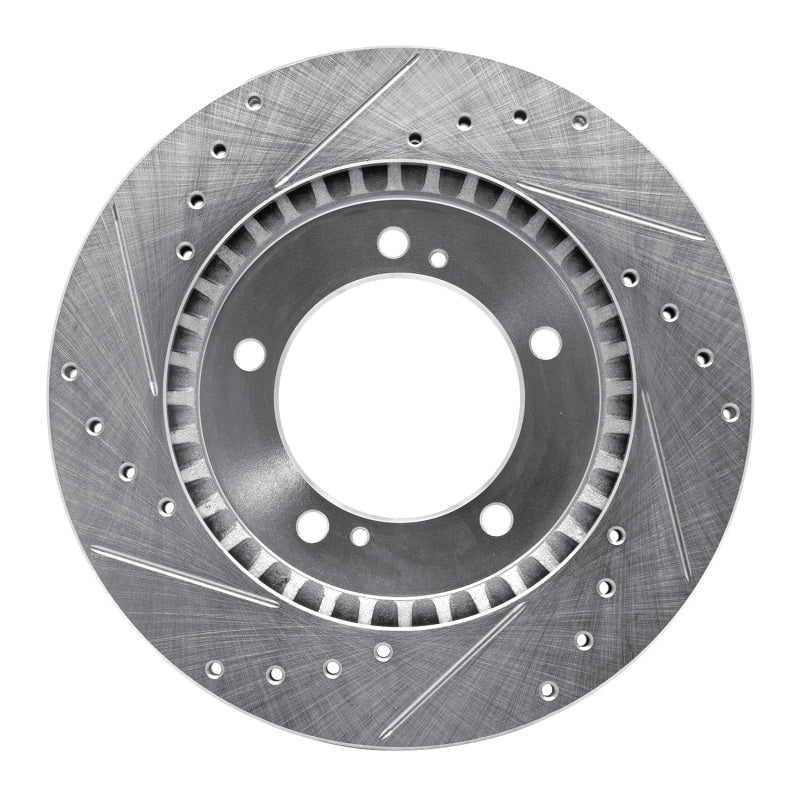 R1 99-08 Chevrolet Tracker Front Right Drilled & Slotted Silver Brake Rotor - Image 5