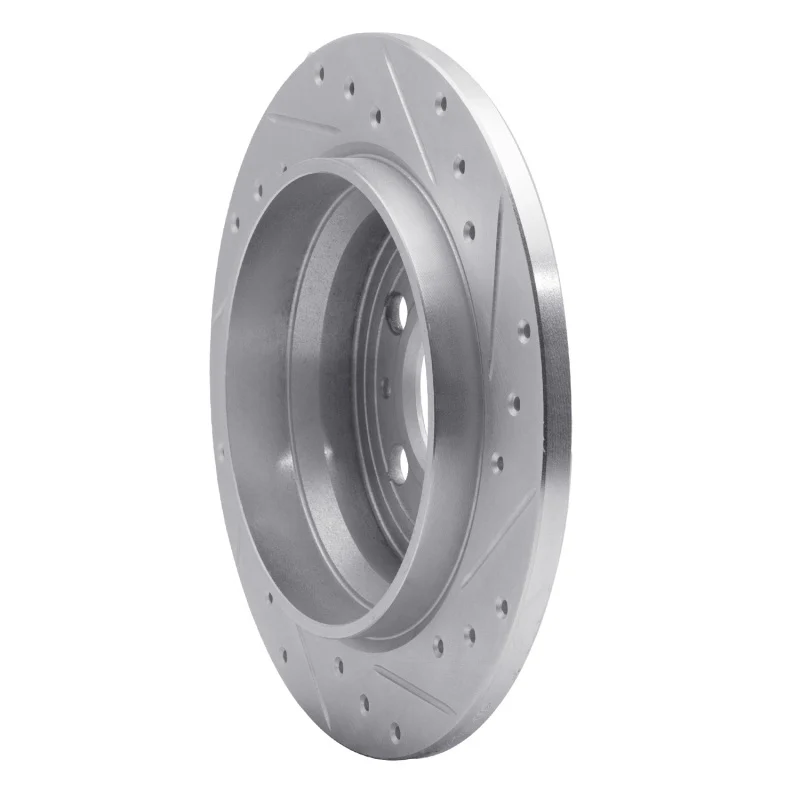 R1 99-09 Volvo S60 Rear Left Drilled & Slotted Silver Brake Rotor - Image 2