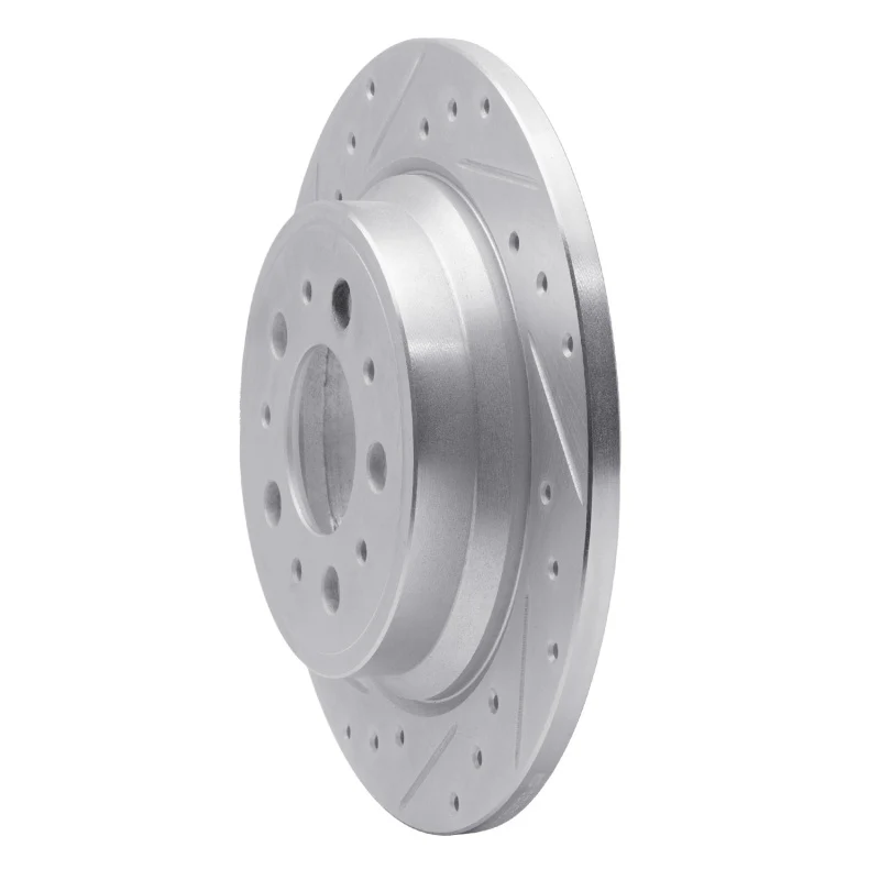 R1 99-09 Volvo S60 Rear Left Drilled & Slotted Silver Brake Rotor - Image 4