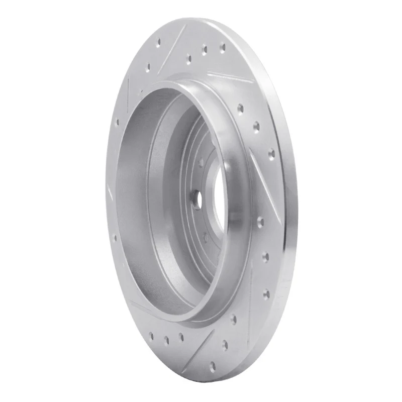R1 99-09 Volvo S80 Rear Right Drilled & Slotted Silver Brake Rotor - Image 3