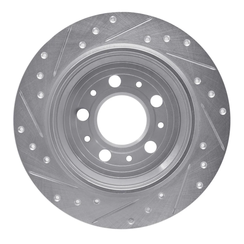 R1 99-09 Volvo S80 Rear Right Drilled & Slotted Silver Brake Rotor - Image 5