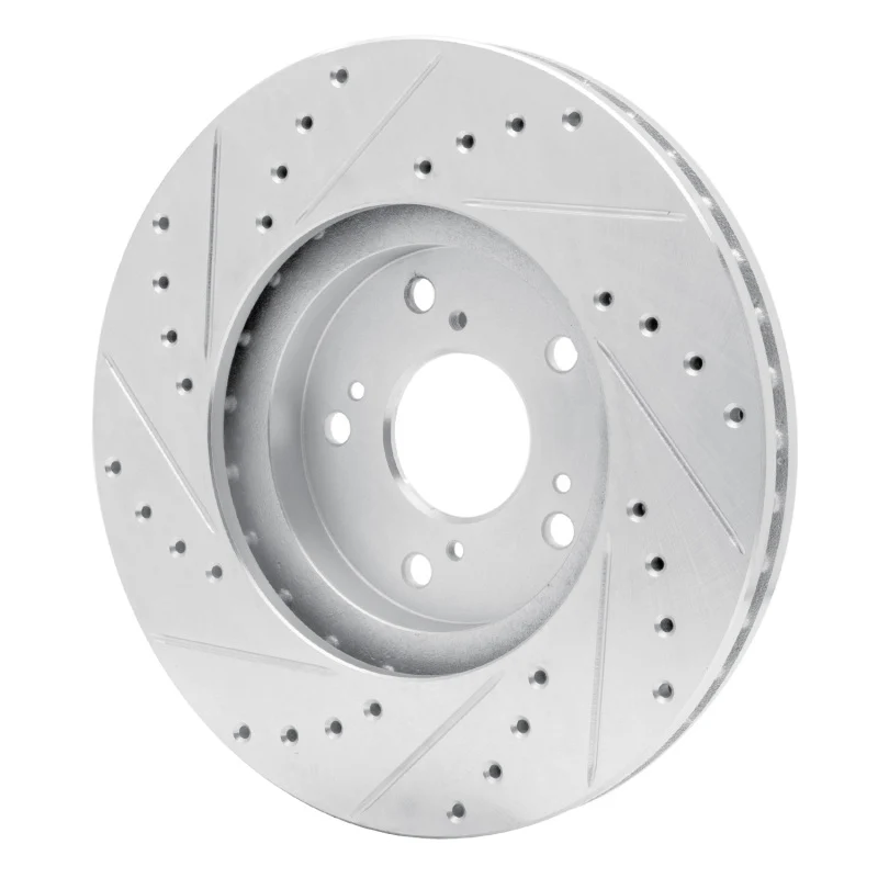 R1 99-14 Acura TSX Front Right Drilled & Slotted Silver Brake Rotor - Image 5