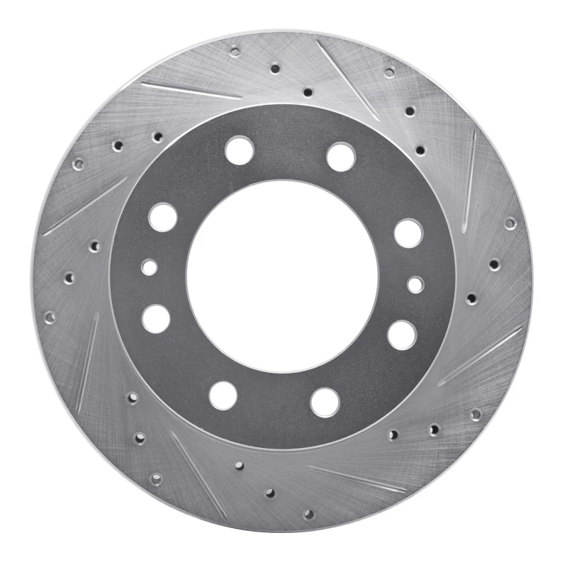 R1 99-20 Cadillac DeVille Front Right Drilled & Slotted Silver Brake Rotor