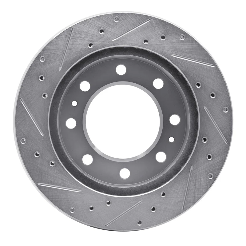 R1 99-20 Cadillac DeVille Front Right Drilled & Slotted Silver Brake Rotor - Image 3